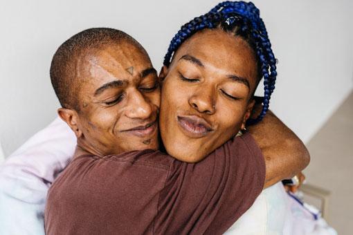 Couple hugging