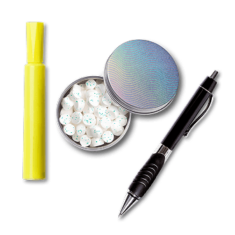 Markers, pens, and mints