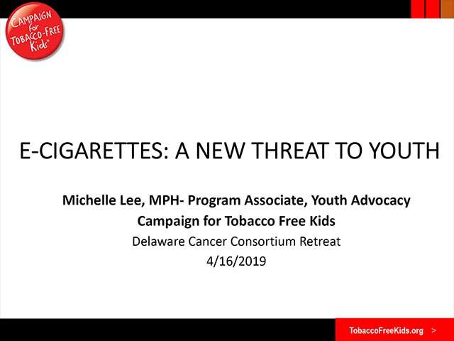 E-Cigarettes presentation slide cover.