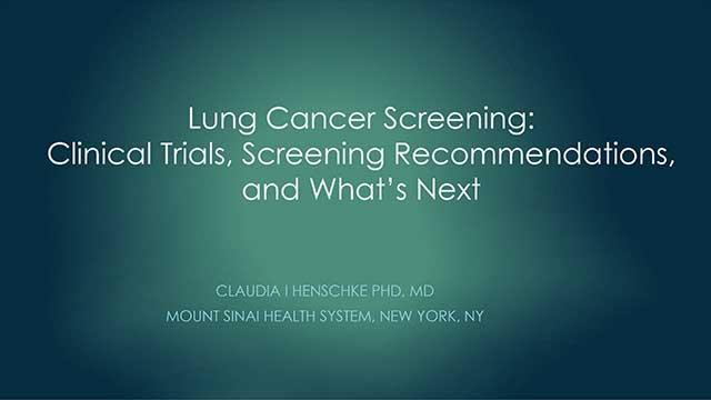 Clinical trials and screening recommendations slide cover.
