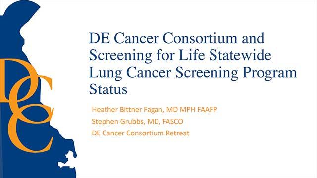 Statewide lung cancer screening program slide cover.