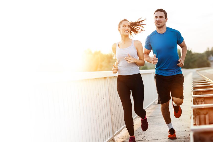 A couple running to stay heart healthy