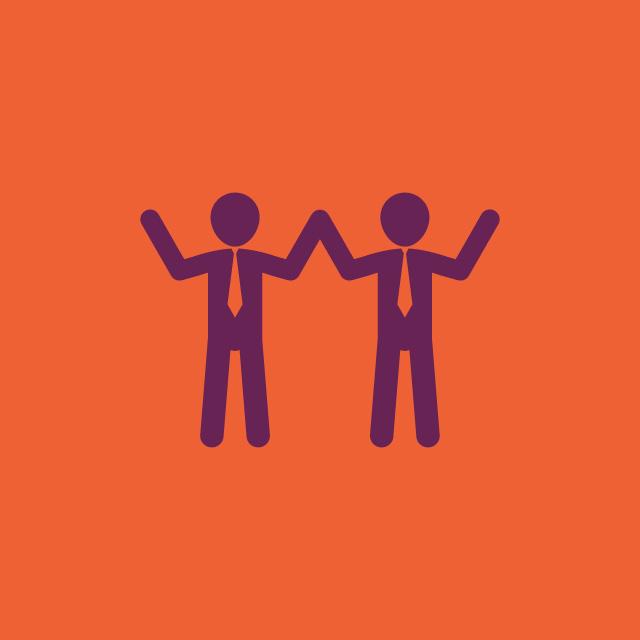 Icon for improved relations and morale.