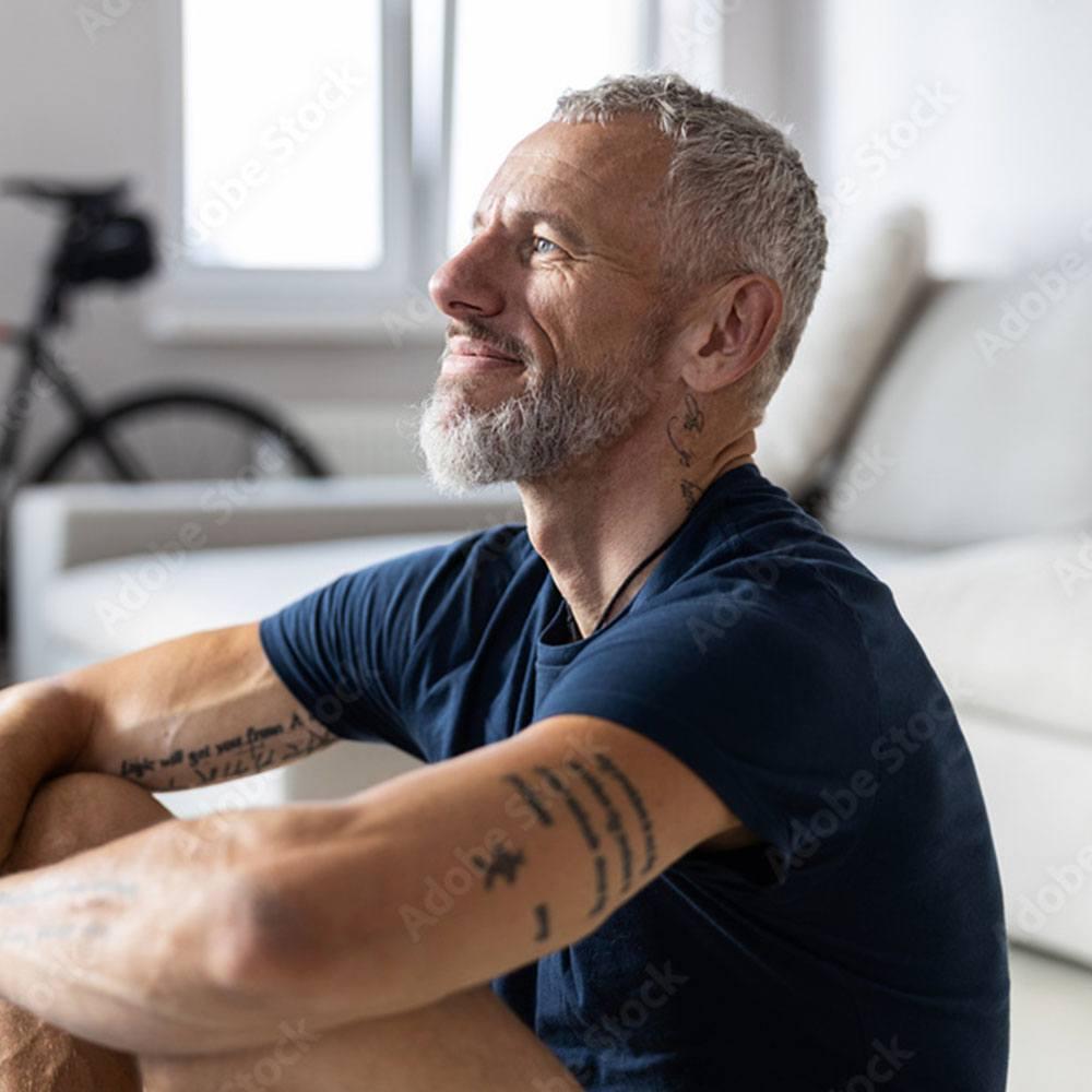 Man sitting and exercising