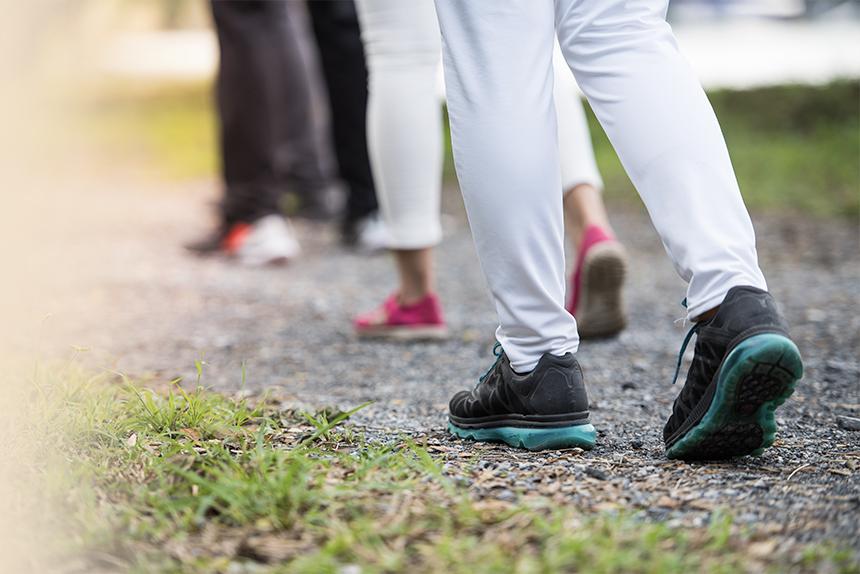 People walking as part of a wellness program
