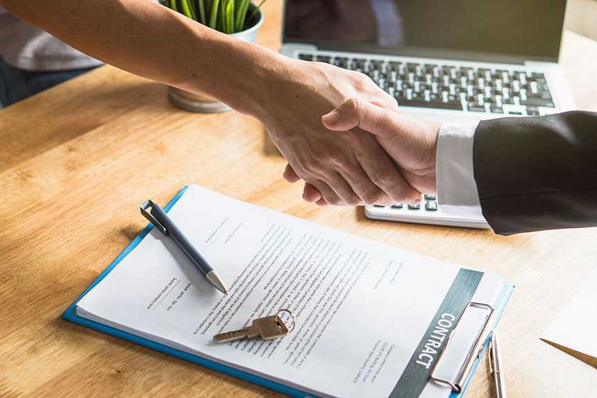 A handshake between two people